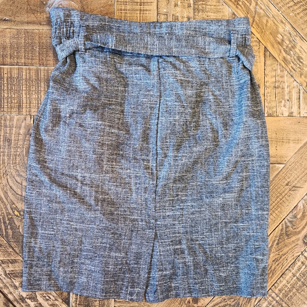 LOFT Outlet Grey Pencil Midi Skirt With Tie Bow Size 2 Pockets Unlined - Picture 5 of 10